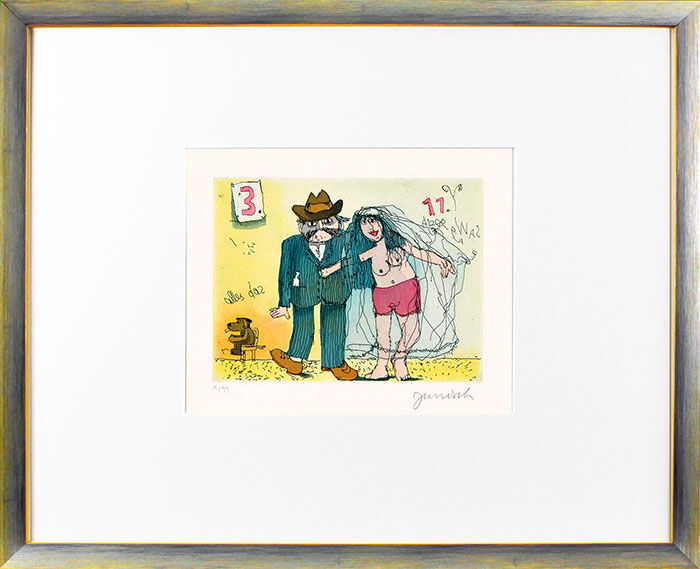 Janosch - ALLES DAS, ABER WAS - original Radierung handsigniert