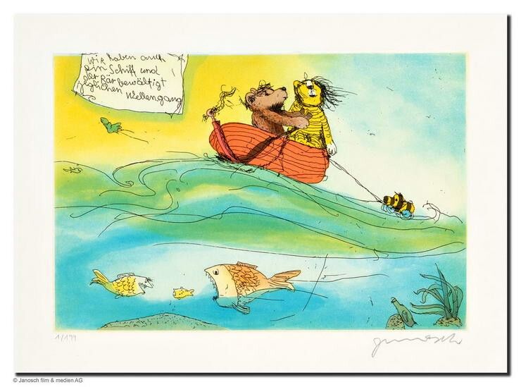 janosch-wir-haben-auch-ein-schiff-ungerahmt-kunst-radierung janosch-wir-haben-auch-ein-schiff-ungerahmt-kunst-radierung