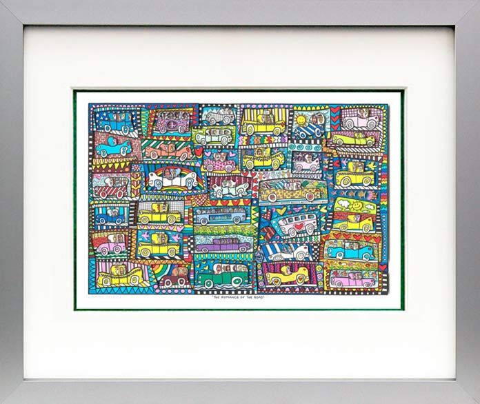 James Rizzi - THE ROMANCE OF THE ROAD - Original 3D Bild drucksigniert-alurahmen-Normale Nummer