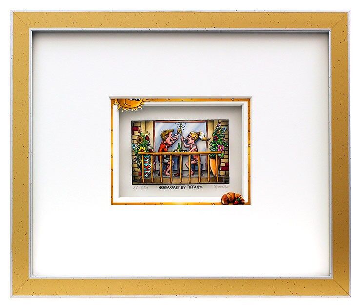 Branko BREAKFAST BY TIFFANY gerahmt Branko - BREAKFAST BY TIFFANY - Original 3D Bild handsigniert