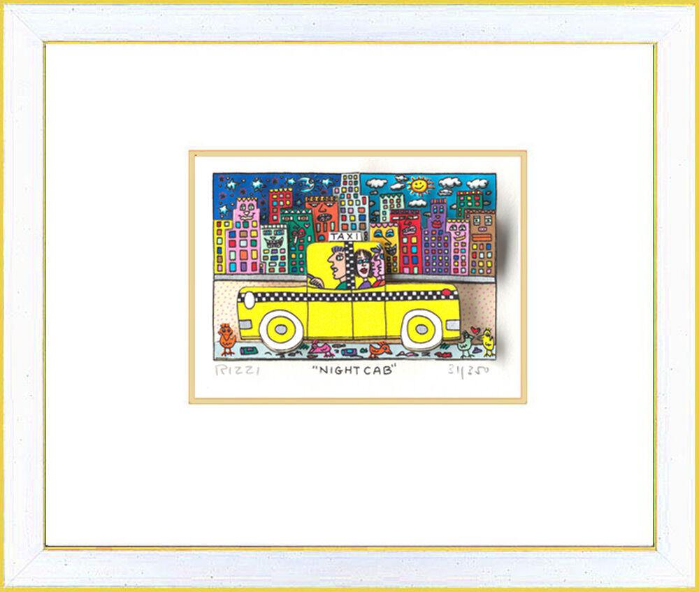 james-rizzi-night-cab-gelb-PP-rahmen-silber-gelb