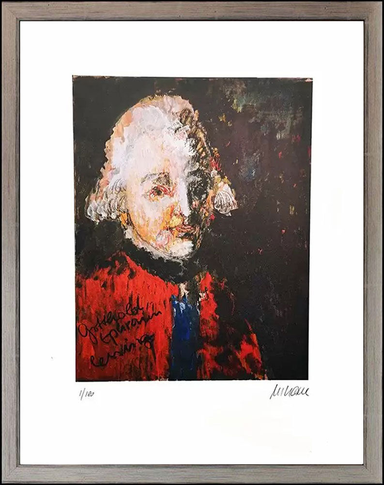 Armin Mueller-Stahl - Lessing - Original Lithografie - limitiert und handsigniert - inkl. Bilderrahmen