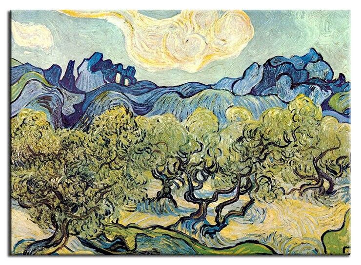 Vincent van Gogh - Landschaft mit Olivenbäumen Vincent van Gogh - Landschaft mit Olivenbäumen-100 x 140 cm