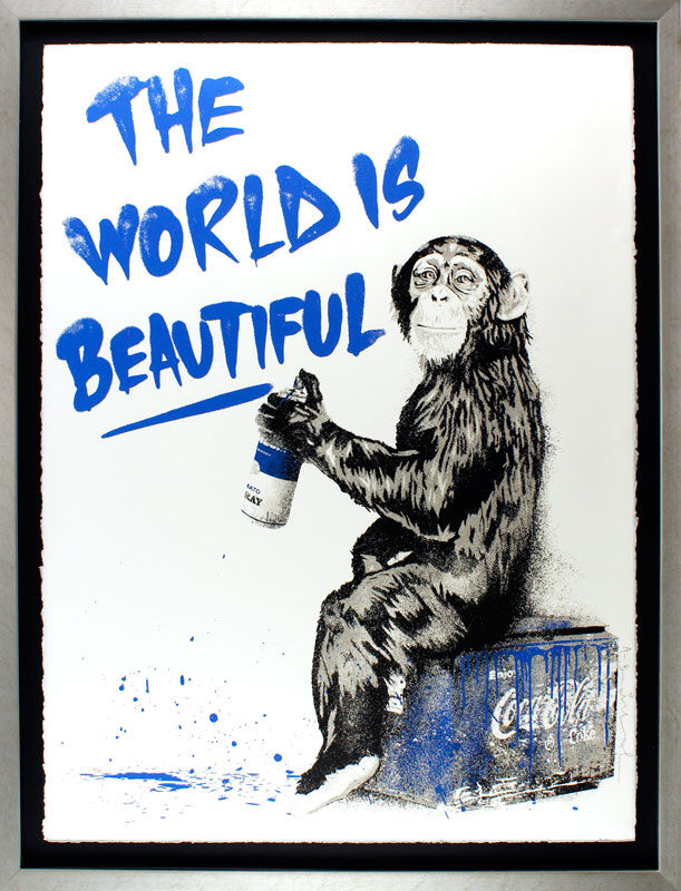 Mr-Brainwash-The-world-is-beautiful-gerahmt