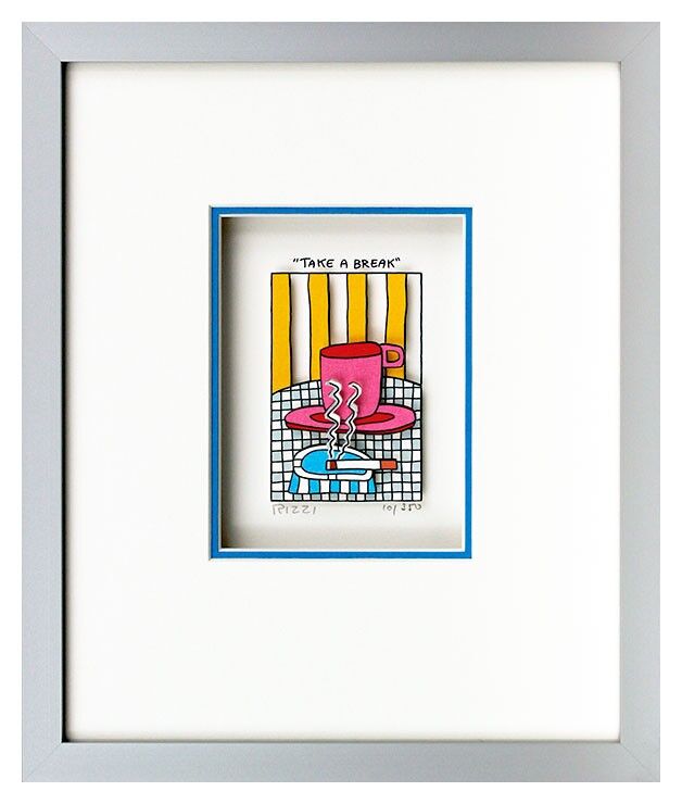 james-rizzi-take-a-break-gerahmt-kunst-3d james-rizzi-take-a-break-gerahmt-kunst-3d