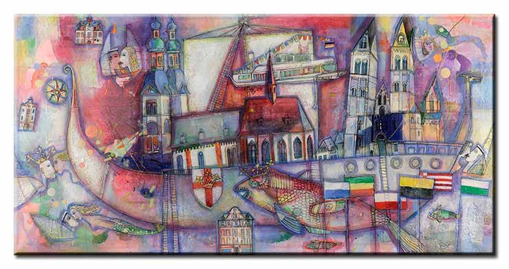 Luci - Arche - Koblenz Leinwandbild