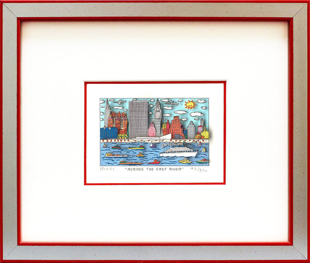 james-rizzi-across-the-east-river-silber-rot-gerahmt james-rizzi-across-the-east-river-silber-rot-gerahmt