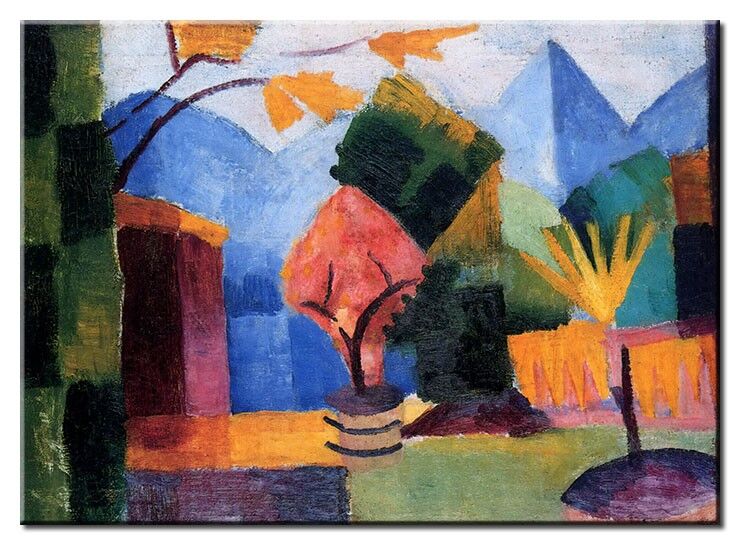 Leinwandbild August Macke - Garten am Thuner See August Macke Bilder - Garten am Thuner See