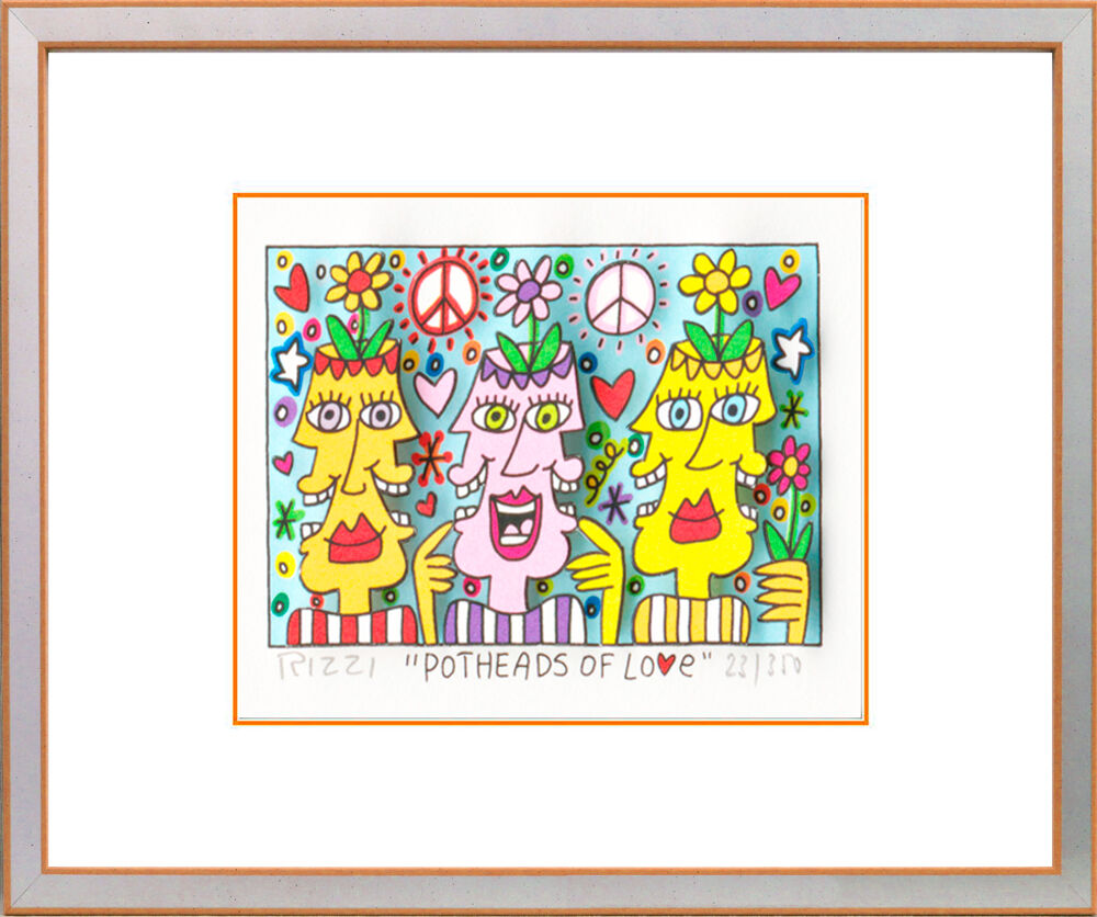 james-rizzi-potheads-of-love-gruenes-PP-rahmen-silber-orange