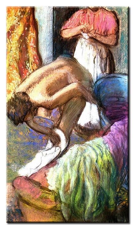 Leinwandbild  Edgar Degas - Trocknen nach dem Bad