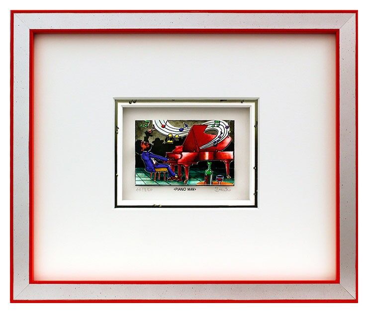 Branko PIANO MAN gerahmt Branko - PIANO MAN - Original 3D Bild handsigniert