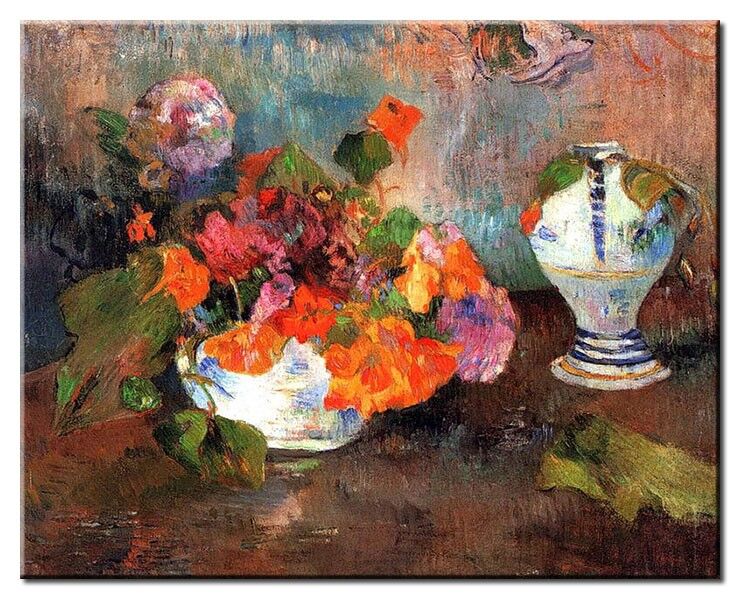 Leinwandbild Paul Gauguin - Stillleben mit Blumen II Paul Gauguin Bilder - Stillleben mit Blumen II-50 x 60 cm