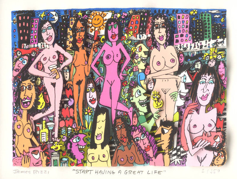 james-rizzi-start-having-a-great-life-ungerahmt-kunst-3d james-rizzi-start-having-a-great-life-ungerahmt-kunst-3d