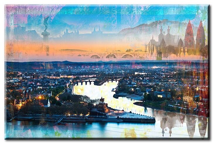 Koblenz Bilder auf Leinwand. A. Bäcker Abendstimmung