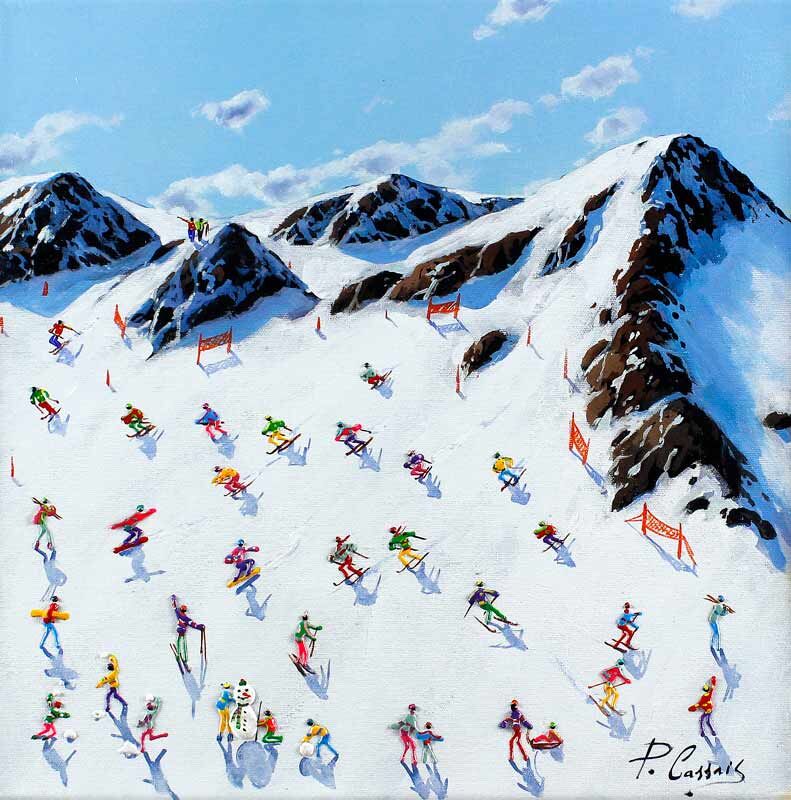 PAOLA CASSAIS - Auf der Piste - original Gemälde auf Leinwand