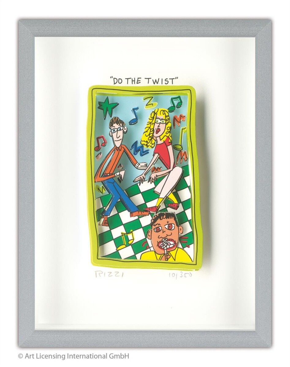 james-rizzi-do-the-twist-thing-gerahmt-kunst-3d james-rizzi-do-the-twist-thing-gerahmt-kunst-3d