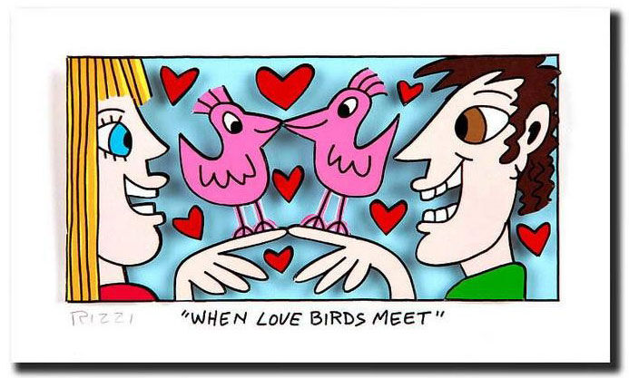james-rizzi-when-love-birds-meet-ungerahmt-kunst-3d james-rizzi-when-love-birds-meet-ungerahmt-kunst-3d