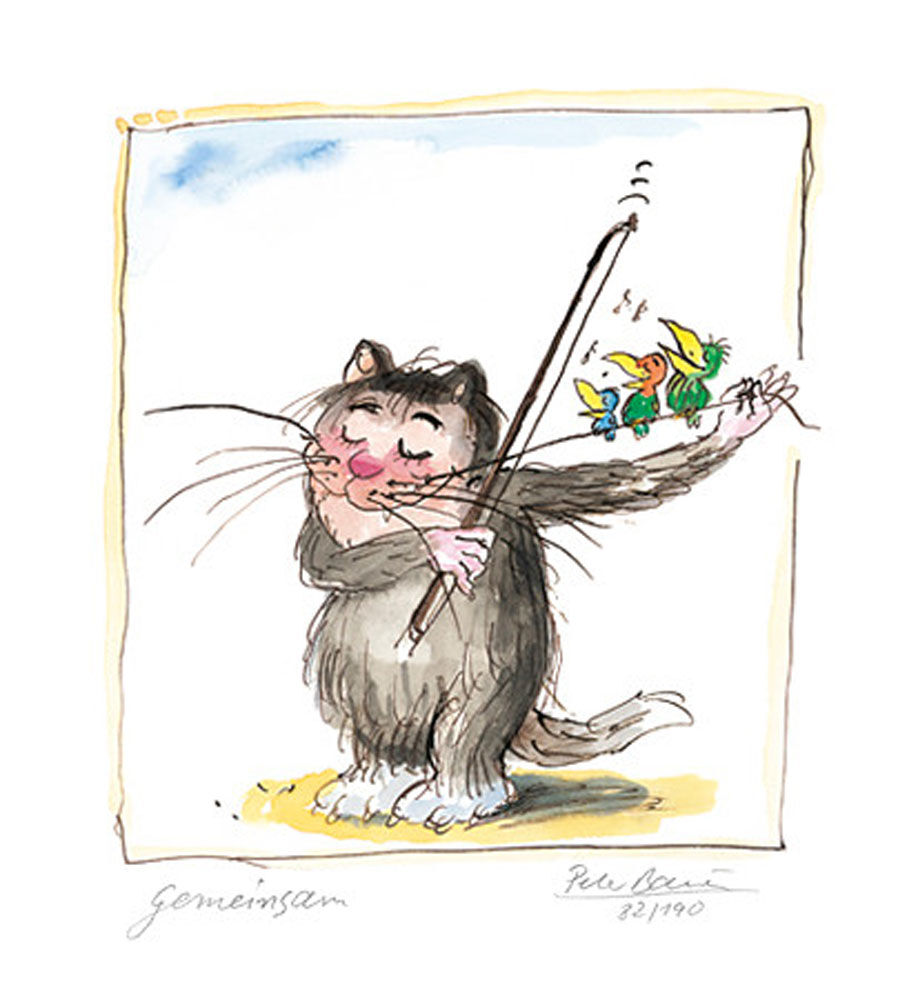 peter-bauer-gemeinsam-katze-ungerahmt