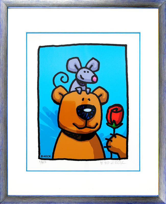 ed-heck-rose-buddies-gerahmt Ed Heck - ROSE BUDDIES - original PIGMENTGRAFIK