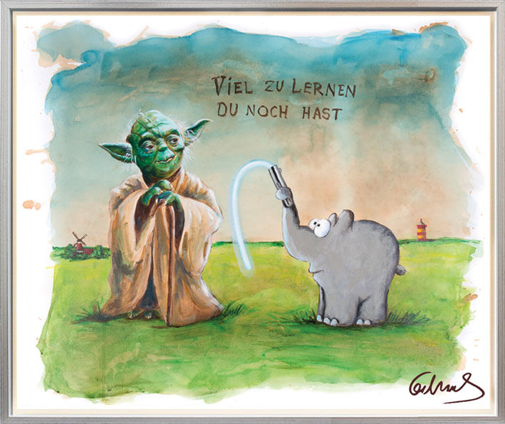 otto-waalkes-viel-zu-lernen-du-noch-hast-vii-gerahmt-star-wars-yoda-ottifant