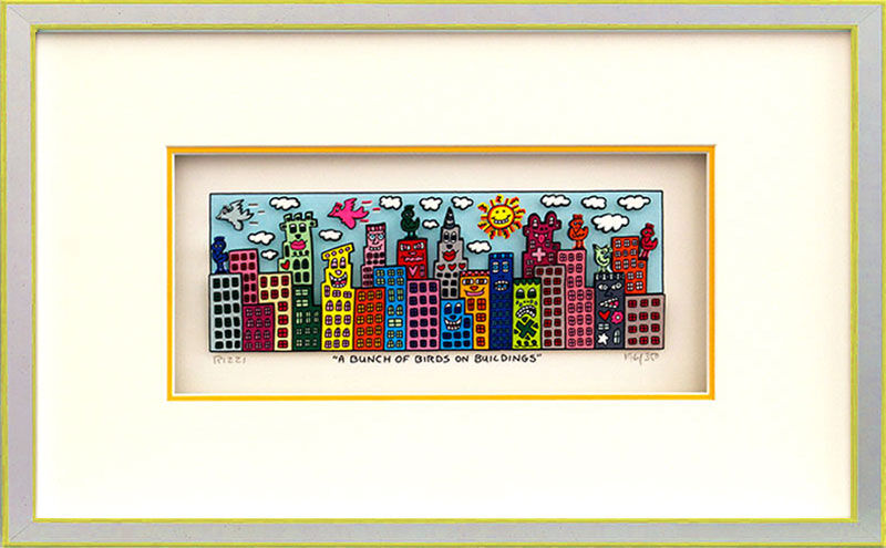 james-rizzi-when-it-rains-it-pours-gerahmt-kunst-3d james-rizzi-when-it-rains-it-pours-gerahmt-kunst-3d