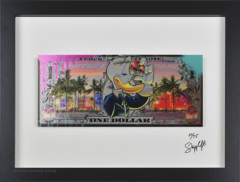 SKYYLOFT -  Miami Dollar - Bild mit Museumsglas und Bilderrahmen  SKYYLOFT -  Miami Dollar - Bild mit Museumsglas und Bilderrahmen