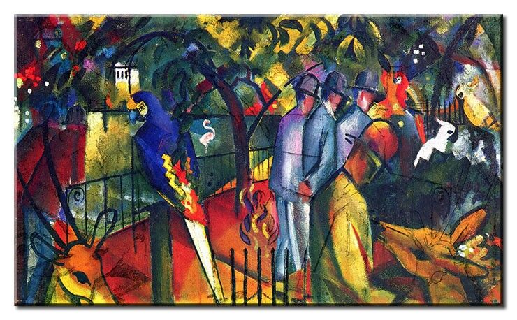 Leinwandbild August Macke - Zoologischer Garten I August Macke Bilder - Zoologischer Garten I-70 x 120 cm