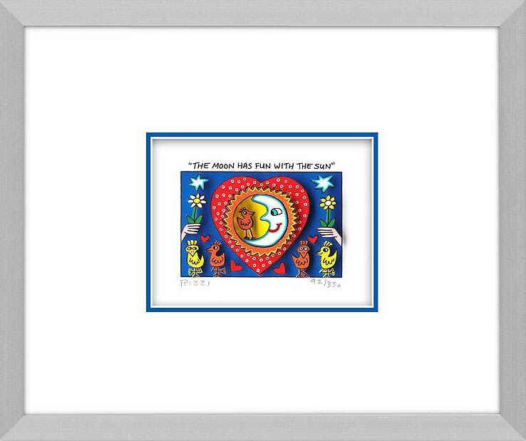 james-rizzi-the-moon-has-fun-with-the-sun-silber-gerahmt james-rizzi-the-moon-has-fun-with-the-sun-silber-gerahmt