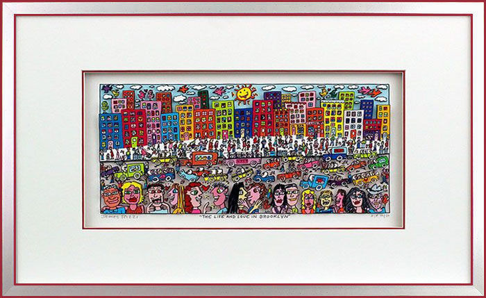 james-rizzi-the-life-and-love-in-brooklyn-gerahmt-kunst-3d james-rizzi-the-life-and-love-in-brooklyn-gerahmt-kunst-3d