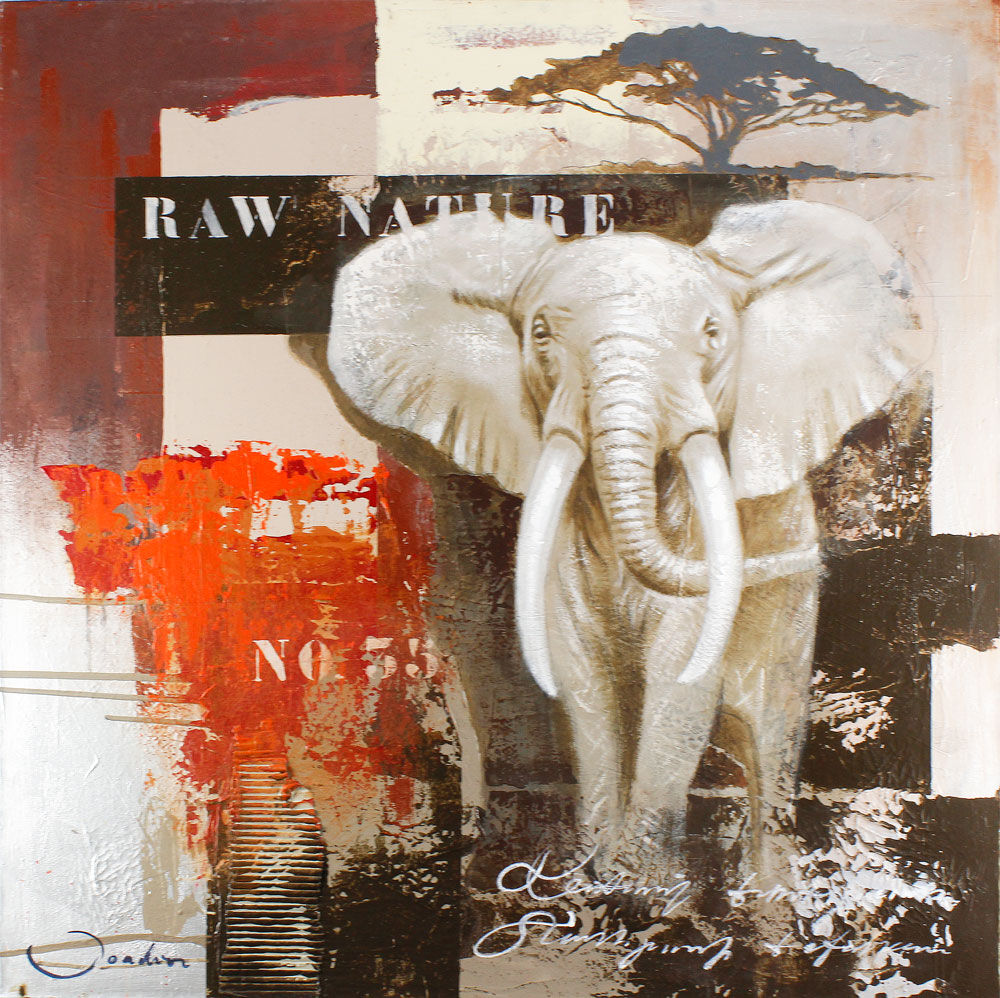 joadoor-mischtechnik-raw-nature-elefant joadoor-mischtechnik-raw-nature-elefant