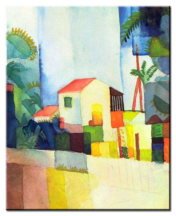 Leinwandbild August Macke - Helles Haus