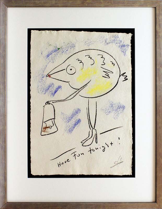 Helge Schneider - HAVE FUN TONIGHT original Kohlezeichnung auf Büttenpapier Helge Schneider - HAVE FUN TONIGHT original Kohlezeichnung auf Büttenpapier