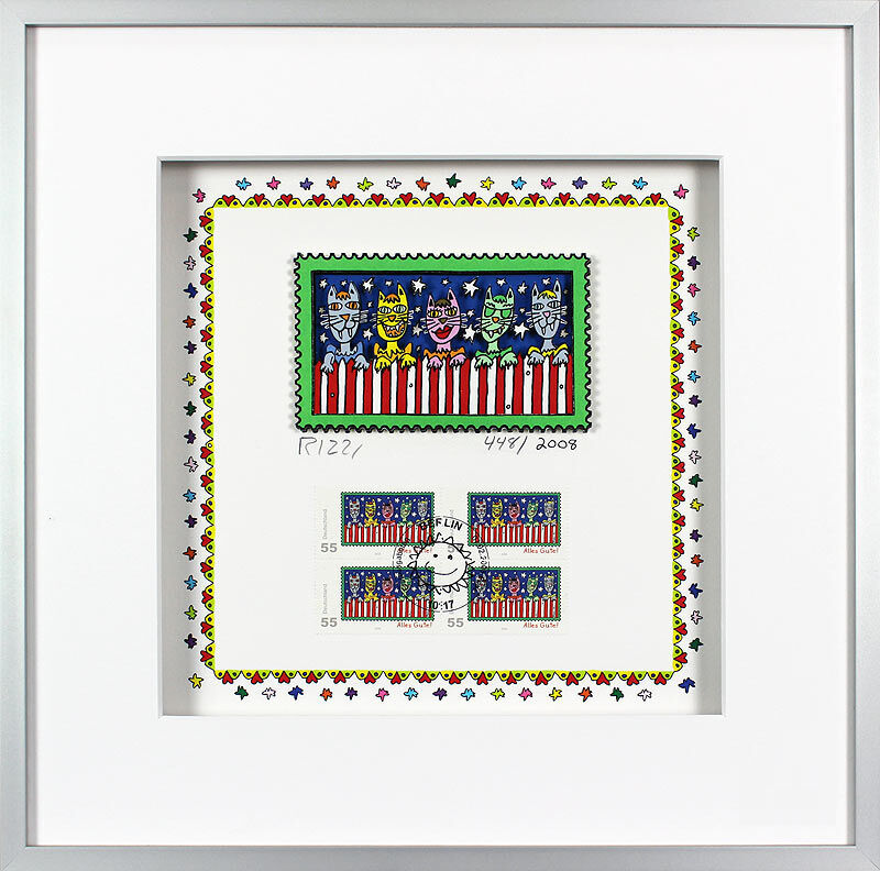 james-rizzi-briefmarken-alles-gute-gerahmt-alu-silber james-rizzi-briefmarken-alles-gute-gerahmt-alu-silber