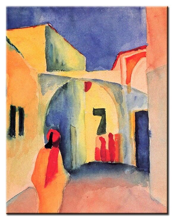 Leinwandbild August Macke - Blick in eine Gasse August Macke Bilder - Blick in eine Gasse