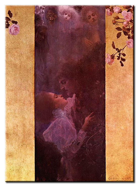 Gustav Klimt Bilder - Die Liebe-100 x 140 cm