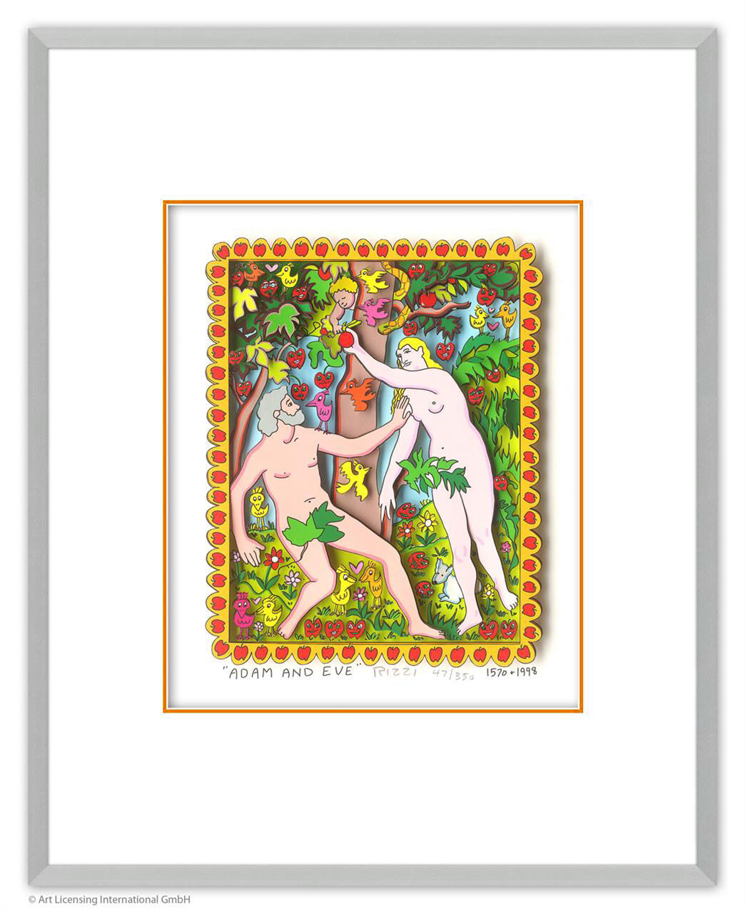 james-rizzi-adam-and-eve-gerahmt-kunst-3d