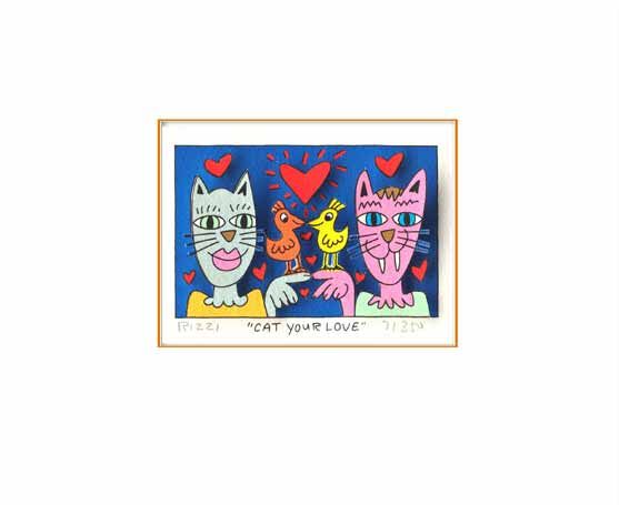 james-rizzi-cat-your-love-orange-ungerahmt