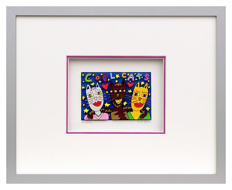 james-rizzi-cool-cats-gerahmt-kunst-3d james-rizzi-cool-cats-gerahmt-kunst-3d