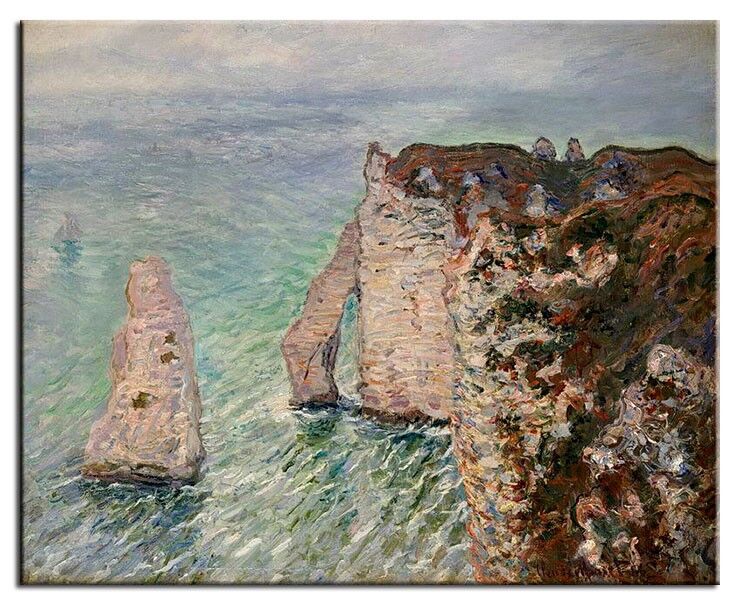 Claude Monet - Aiguille und Porte D'Aval in Etretat Claude Monet Bilder - Aiguille und Porte D'Aval in Etretat-90 x 110 cm