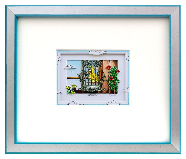 Branko BE FREE gerahmt Branko - BE FREE - Original 3D Bild handsigniert