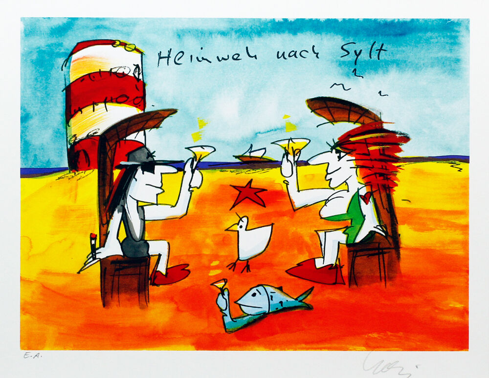 Udo Lindenberg HEIMWEH NACH SYLT - Edition 2023 - original Grafik handsigniert