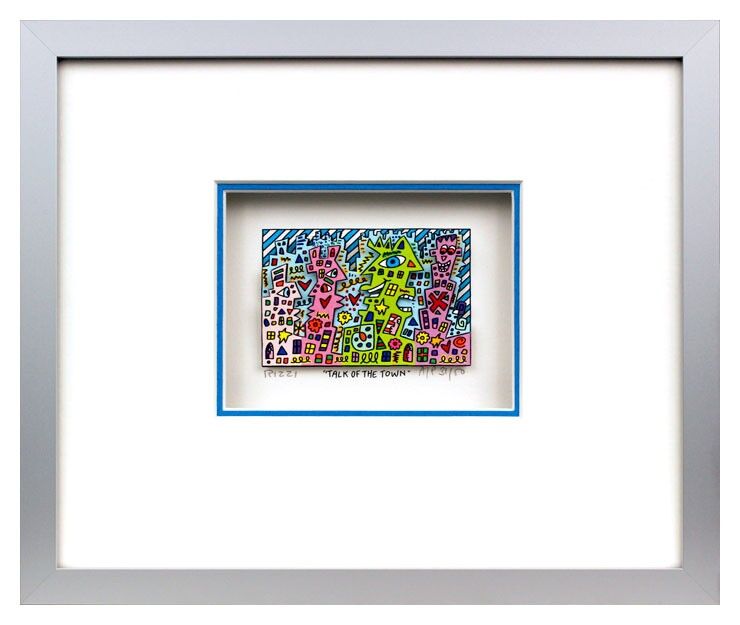 james-rizzi-talk-of-the-town-gerahmt-kunst-3d james-rizzi-talk-of-the-town-gerahmt-kunst-3d