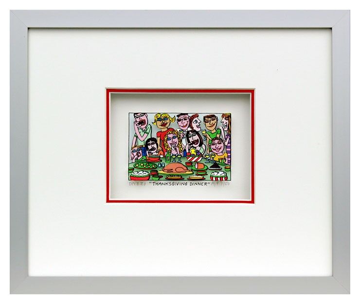 james-rizzi-thanksgiving-dinner-gerahmt-kunst-3d