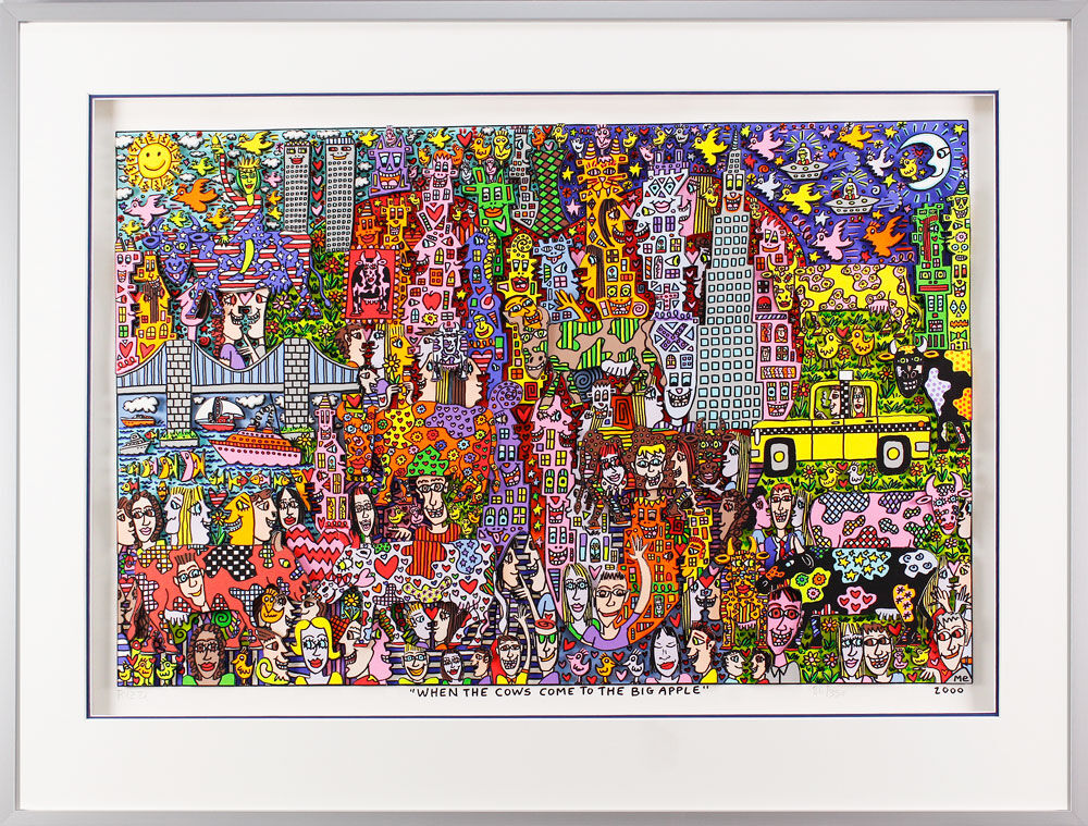 james-rizzi-when-the-cows-come-to-the-big-apple-gerahmt