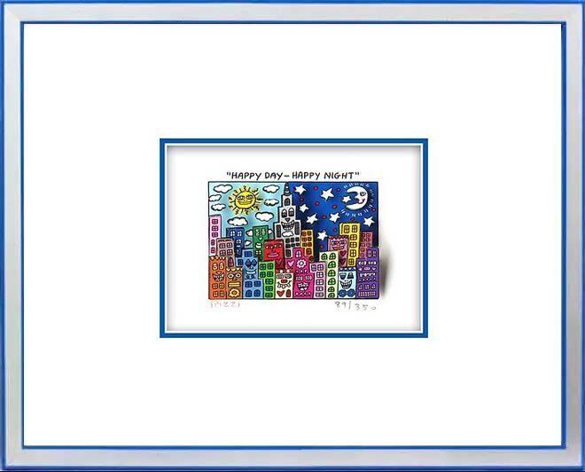 james-rizzi-happy-day-happy-night-silber-blau-gerahmt james-rizzi-happy-day-happy-night-silber-blau-gerahmt