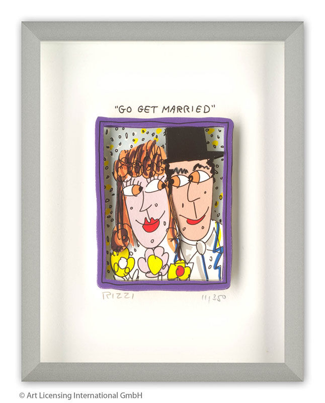 james-rizzi-go-get-married-gerahmt-kunst-3d james-rizzi-go-get-married-gerahmt-kunst-3d