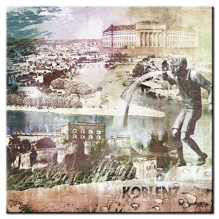 Moderne Koblenz Bild Collage im Pop Art Stil Schängel II Koblenz Collage im Pop Art Stil - Schängel II