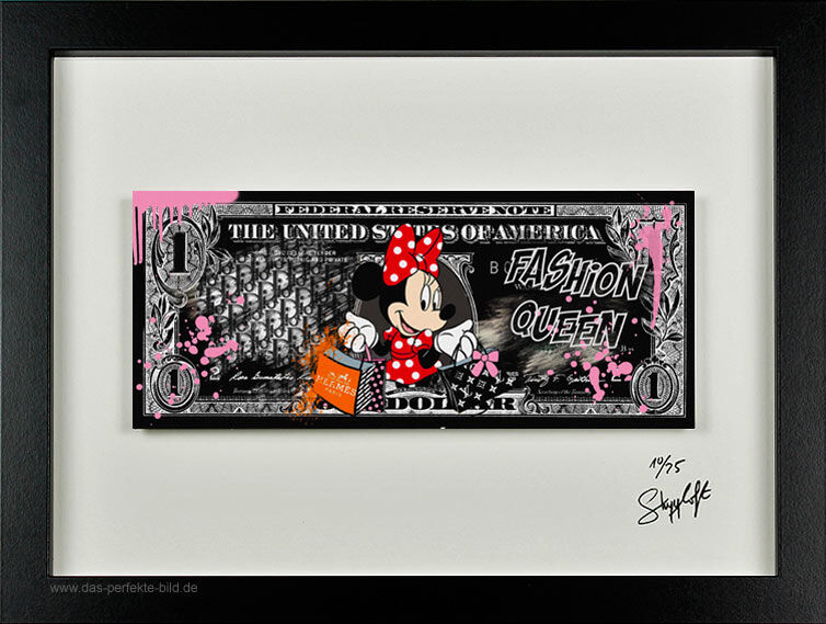 SKYYLOFT - Shopping - Fashion Queen Dollar - Bild mit Museumsglas und Bilderrahmen SKYYLOFT - Shopping - Fashion Queen Dollar - Bild mit Museumsglas und Bilderrahmen