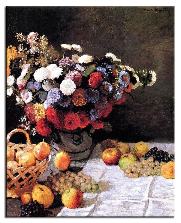 Claude Monet - Blumen und Obst Claude Monet Bilder - Blumen und Obst-90 x 110 cm