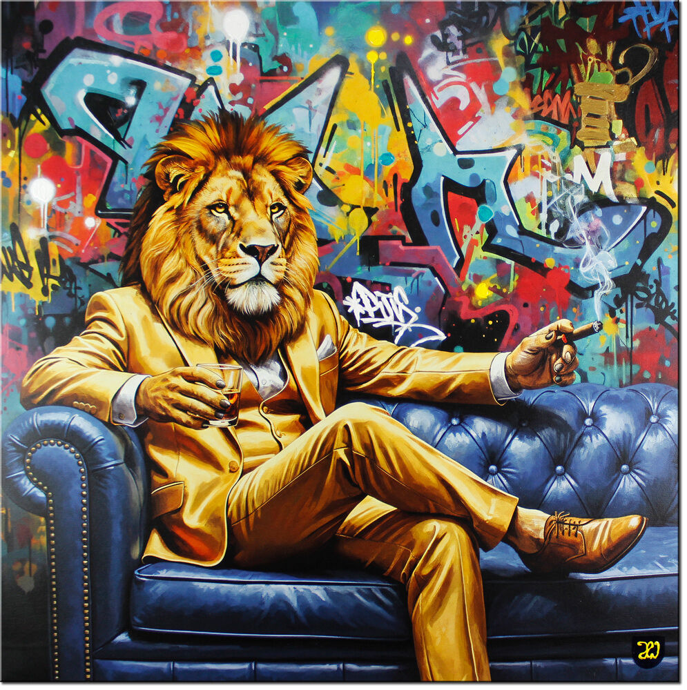 jay-weller-pop-art-gentlemen-lion-leinwandbild